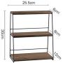 Japanese-style Desktop 3-tier Rack Cosmetics Storage Rack Kitchen Bottle Jar Finishing Rack Multifunctional Wooden Display Stand (Color : Black)