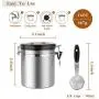 Airtight Coffee Canister, HOKEKI Stainless Steel Container for the Kitchen, Coffee Ground Vault Jar With One Way Co2 Valve And Scoop, Tea Coffee Sugar, Extra Coffee Spoon, 16 oz (Stainless Steel) Airtight Coffee Canister, HOKEKI Stainless Steel Container for the Kitchen, Coffee Ground Vault Jar With One Way Co2 Valve And Scoop, Tea Coffee Sugar, Extra Coffee Spoon, 16 oz (Stainless Steel)