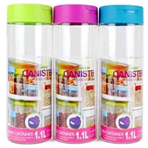 UPIT Clear Plastic Spice Jars Storage Container with two sided flip tops lids, (37 oz, 1 piece)