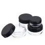 【eBoot 10 Pièces Pots en Plastique Transparents Ronds de 3/5/10/15/20g avec Couvercle à Vis et 2 Pinceaux Mini (Noir)】 【eBoot 10 Pièces Pots en Plastique Transparents Ronds de 3/5/10/15/20g avec Couvercle à Vis et 2 Pinceaux Mini (Noir)】