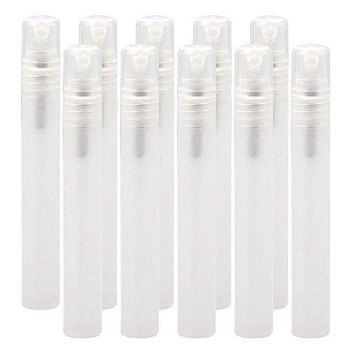 Eisige Kunststoffröhrchen Leere Wiederbefüllbare Duftflaschen Spray für Reisen und Geschenke, Mini Tragbarer Stift (10ml x 10Stück)