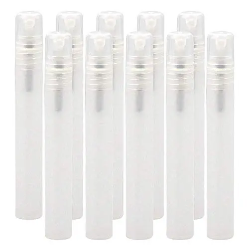 Frosted Plastic Tube Empty Refillable Perfume Bottles Spray for Travel and Gift,Mini Portable pen (10mlX10Pcs)