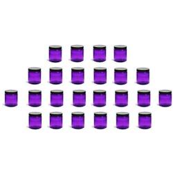 QTY 30-4 Oz Purple Plastic Container Jars with Black Cap (4 oz)