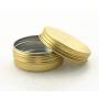 QUUPY 6 Pcs (60ml/ 2oz.) Gold Round Aluminium Jars Refillable Empty Makeup Containers Pot Tin Cases Cream Ointments Bottle Opaque Cram Jar Travel Containers Beauty Tool