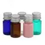 24 Stück 5ml Leere Plastikflaschen Mini Behälter Kleine Glasflaschen mit Aluminiumverschluss für Creme, Kosmetik, Puder (Pink)