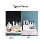 CheeseandU Makeup Organizer Small Plastic Storage Box with Drawers Small Bathroom Makeup Storage Case Multi-Function Desktop Sundry Storage Case Fits for Toner Cream Perfume Makeup Brushes White