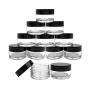 6PCS 30ml Airtight Acrylic Round Transparent Jars With Black Lids For Face Creams Make Up Cosmetics Lip Balms Samples Ointments Beauty Skin Care Products