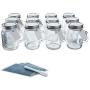 Glas Favoriergläser mit Deckeln und Henkeln – 3,4 oz – Mini Mason Jar Favors Flaschen mit Kreide-Etiketten, Kreidenschriftstift, personalisierte Anhänger und Schnur – [12er Set] Für Gewürze, Süßigkeiten
