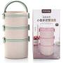 Kitchen Food Storage Jar Airtight Food Storage Lunch Box，Wheat Straw Plastic Lunch Box Microwave Fresh-Keeping Lunch Box Japanese Student Separation Seal Adult Lunch Box（Microwave Oven Not Available