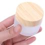 1PCS 5g 10g 15g 30g 50g Frost Glass Bottle Plastic Bamboo Lid Glass Jar Empty Bottle Cream Jar Cosmetic Packaging Container (Size : 5g)