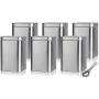 Silver Square Tea Tin with Slip Cover Lid (6 PACK) and Stainless Steel Metal Scoop Spoon, Coffee and Tea Container, For Herbs, Spices, Tea 16 oz - holds approx 1.5 cups loose leaf tea each