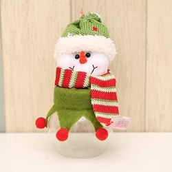 xmke96 Round Fabric Doll Candy Jar Santa Snowman Candy Storage Box Jar Cookie Container Snowman