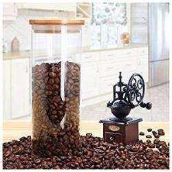 SIUONI Glass Sealed Cans Kitchen Storage Tanks Glass Tea Cans With Lid Borosilicate Glass Jars (650ML)