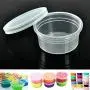 Slime Storage Containers 24 Pack, Leakproof Clear Plastic Foam Ball Storage Cups Storage Jars Containers with Lids Slime Pots Tubs