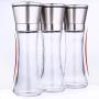 JUSTDOLIFE Pepper Mill Set Fashion Pepper Grinder Tall Glass Body Premium Stainless Steel Salt Mill 2 Pcs