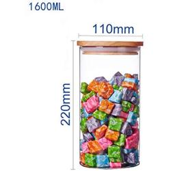 WANGLXST Food Storage Jar, Storage Bottle Kitchen Supplies Grain Storage Tank Borosilicate Glass Sealed Cans Dried Fruit Sealed Bottle, Transparent