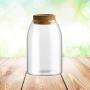 BESTONZON 800ML Transparent Glass Jars Glass Sealed Storage Cans Container Food Grains Container with Cork (Button Shape Cork, M)