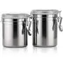Stainless Steel Sealed Jar,Set of 4 Storage Canisters with Lids - Sugar Tea Coffee Beans Canister Set -Suit for Storaging Sugar, Biscuit,Snack(4inch)