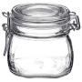 Bormioli Rocco Fido 17.5 Ounce Glass Storage Jars: Airtight Hinged Lid With Leak Proof Gasket, Wide Mouth Food Container - For Zero Waste Air Tight Preserving Jam, Spices, Coffee, Sugar & Herbs