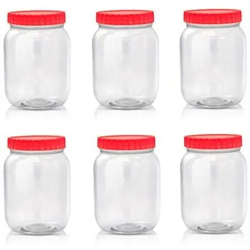 Sunpet Large Red Top Plastic Food Storage Canister Size 1000 ml by