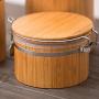 Sealed Food Storage Jar Kitchen Spice Container Cans Nuts Tank Round Lid Tea Grains Bamboo Condiment bottles (Color : S)