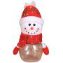 Wenirn 2 in 1 Christmas Candy Jar Sugar Container Nuts Storage Bottle Clear Plastic Santa Claus Candy Dish Holder Xmas Home Decor, 2.8x6.7inch