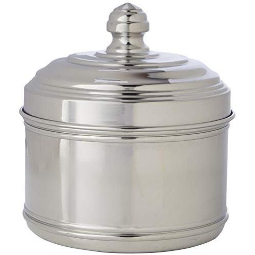 Italo Ottinetti Low Polished Aluminium Storage Canister 16 cm, Metallic, One Size