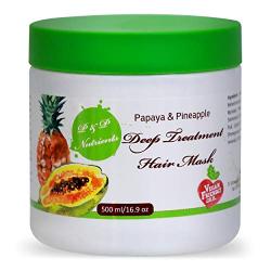 Papaya & Pineapple Hair Conditioning Mask | All-Natural Serum for Hair Growth, Dandruff Prevention, Dry & Damaged Hair Repair | Moisturizing, Thickening & Strengthening Deep Treatment Hair Conditioner