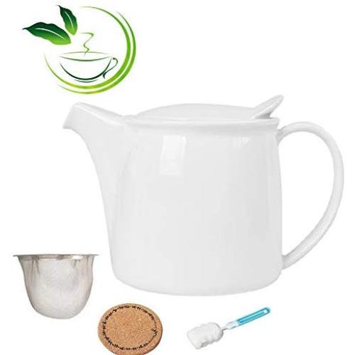 Voici une traduction possible :

Thermos en céramique style vintage, filtre en acier inoxydable, bouilloire, pot de stockage d'eau, culture du thé chinois, vert, jasmin, fleurs, thé noir, café, lait, salon, amateurs de thé, blanc, 800ML