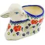 Polish Pottery 4?-inch Bunny Shaped Jar (Grecian Fields Theme) + Certificate of Authenticity Polish Pottery 4?-inch Bunny Shaped Jar (Grecian Fields Theme) + Certificate of Authenticity