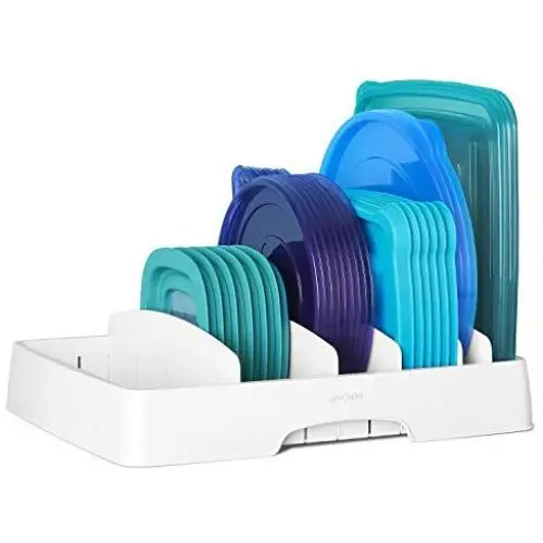 YouCopia 50100 StoraLid Lebensmittelbehälter Deckel Organizer, Groß, Weiß