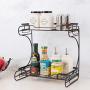 Shelf for condiment 2 levels Stand stand Iron kitchen Bathroom False ceiling Organizer for storage Spice jars Bottle rack Shelf