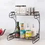 Shelf for condiment 2 levels Stand stand Iron kitchen Bathroom False ceiling Organizer for storage Spice jars Bottle rack Shelf Shelf for condiment 2 levels Stand stand Iron kitchen Bathroom False ceiling Organizer for storage Spice jars Bottle rack Shelf