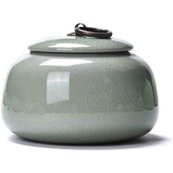 Keramikbehälter für den Wohndekor, Teehaus-Tischdeko, Keramikbehälter zur Lebensmittelaufbewahrung mit Deckel, Dekoratives Accessoire (Farbe: Natur, Größe: 12129,5 cm)
