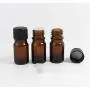 6er Set Amber Glas Ätheröl Flaschen mit Orifice Reduzierer und Schwarzer Kappe Leere Kosmetik/Parfüm/Aromatherapie Lagerbehälter Flaschen Behälter, Wiederbefüllbar, Größe 20ml/0.67oz