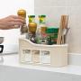 Creative kitchen seasoning jar rack set drawer type household seasoning box salt tank storage box seasoning tank storage rack,Khaki