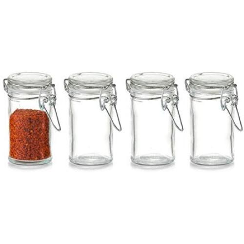 Zeller Spice Jars 4pcs. of Glass, 4.5 x 8.4 x 18 cm