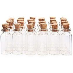 Yalulu 20Pcs Mini Clear Glass Jars Bottles with Cork Stoppers for Arts & Crafts, Projects, Decoration, Party Favors (7ml,2240mm)