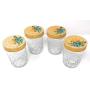 The Pioneer Woman 8 oz Regular Mouth Mason Storage Glass Jars With Betsy Design Lids Set of 4