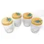 The Pioneer Woman 8 oz Regular Mouth Mason Storage Glass Jars With Betsy Design Lids Set of 4