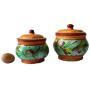 Storage Jar - 1.5 Quarts - Hand Painted in Spain - Tulips Design