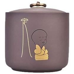 Ceramic Tea Storage Container Kitchen Storage Canister Jar for Candy Coffee - 9 x 10.5 cm/3.5 x 4.1 inches - 16