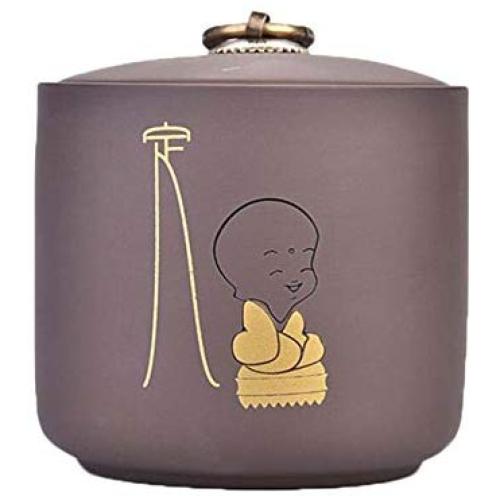 Ceramic Tea Storage Container Kitchen Storage Canister Jar for Candy Coffee - 9 x 10.5 cm/3.5 x 4.1 inches - 16