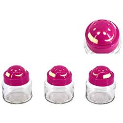 Uniware 3 Count Spice Jar Set, 7.1 Oz (210cc), Pink, Twisting Cap for Easy Use