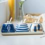 Kitchen seasoning box/Ceramic Condiment Storage Container with Pallet Household Oil Salt Spice Jars Box (Color : A)