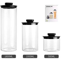 Yl Ly Glass Bottle Sealed Jar With Lid Transparent Honey Bottle Storage Box Snack Storage Jar Candy Bottle 500Ml 1000Ml 1800Ml Three-Piece