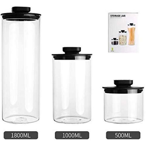 Yl Ly Glass Bottle Sealed Jar With Lid Transparent Honey Bottle Storage Box Snack Storage Jar Candy Bottle 500Ml 1000Ml 1800Ml Three-Piece