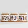 LQQGXLCondiment bottle, jar condiment storage box Spice jar white with lid ceramic sugar jar condiment jar seasoning box set with lid spoon and tray
