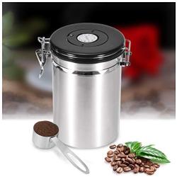 Libison Coffee Storage Canister, Patented Airtight Lid Pushes Air Out to Preserve Food Freshness - Stainless Steel Food Container with Scoop Food Bins & Canisters US Shipment