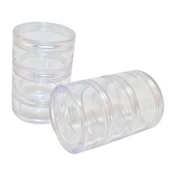 Made in Taiwan Transparent Clear Makeup 3 Stack Plastic Jar 3 Kinds of Size (1 Set)